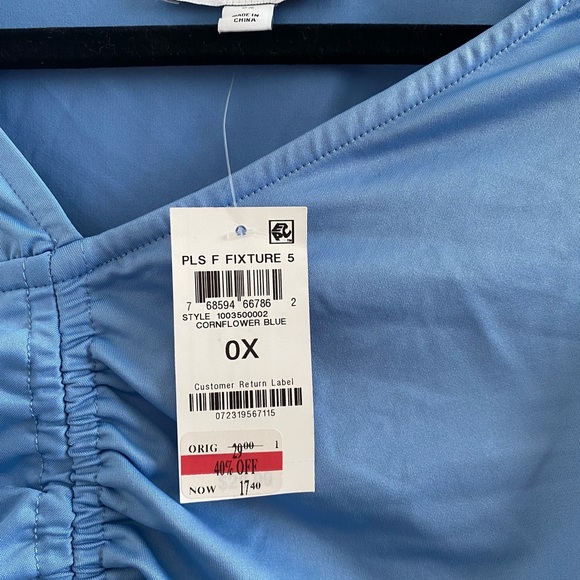 And Now This Women's Blue Blouse Size 0X New With Tag - Picture 5 of 7